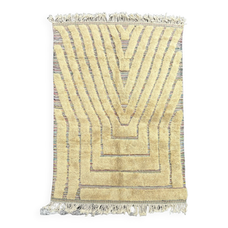 Large new Beni Ourain Berber living room rug in wool 195x300 cm