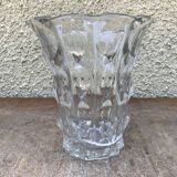 Vase en verre moulé made in Tchécoslovaquie années 70 vintage