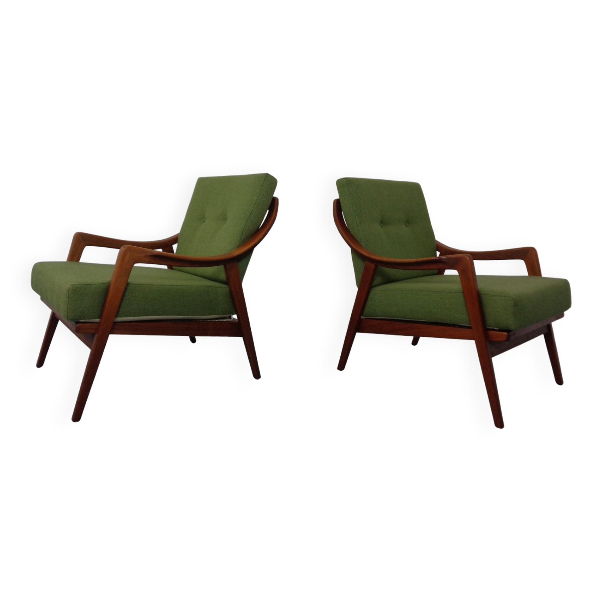 Danish Filigree Teak Armchairs, 1960s, Set of 2