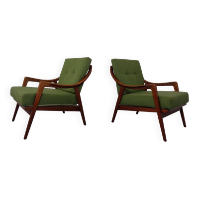 Danish Filigree Teak Armchairs, 1960s, Set of 2