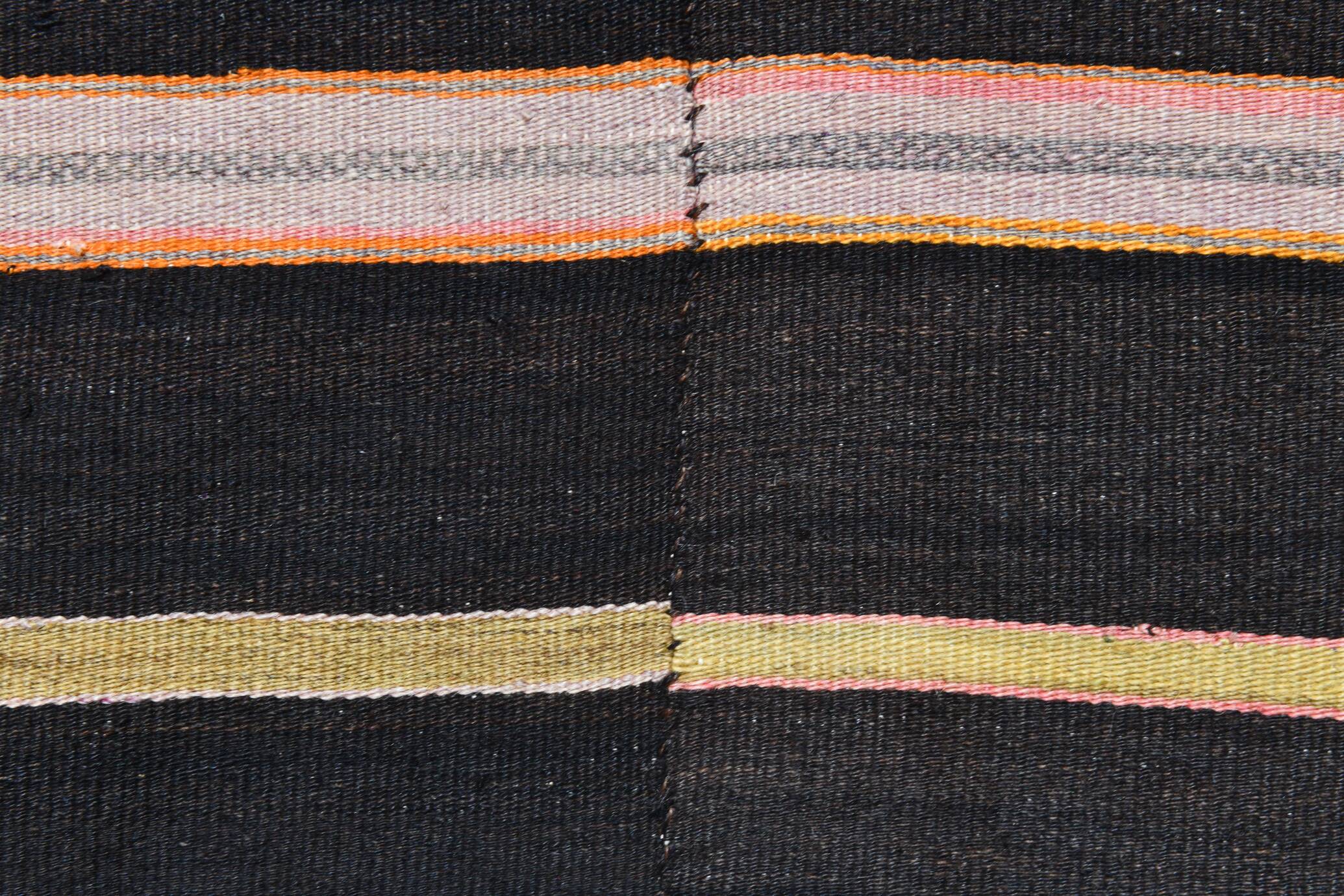 %100 Wool Striped Moroccan Pattern Turkish Kilim Rug, 181x305 Cm
