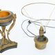 Lampe en bronze doré et métal laqué noir