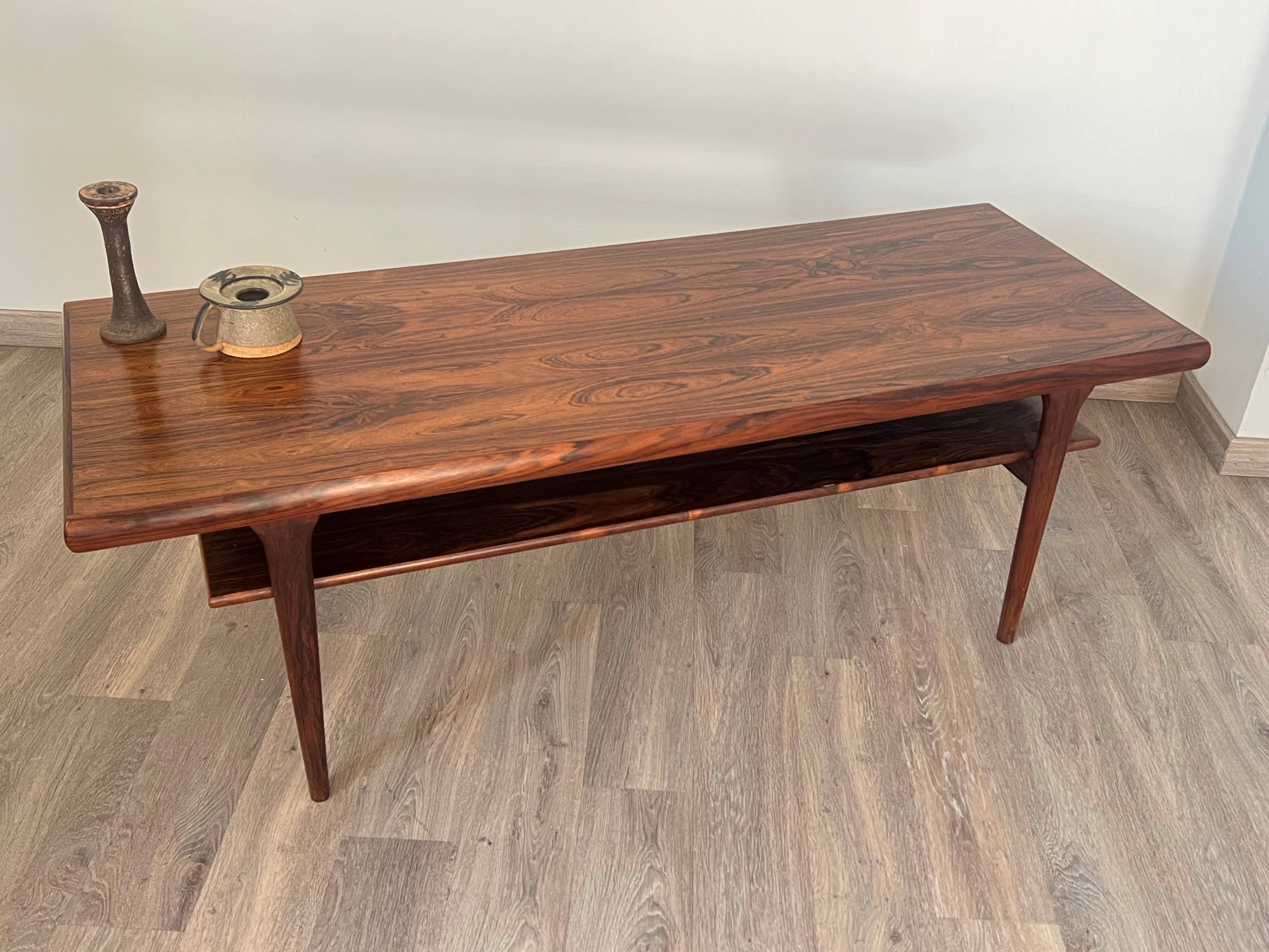Scandinavian rosewood coffee table, 1950s Denmark