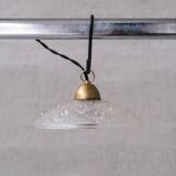 Brass and Glass Mid-Century Pendant Lights (7 Available)