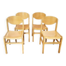 Lot de 4 chaises en bois des établissements Carayon
