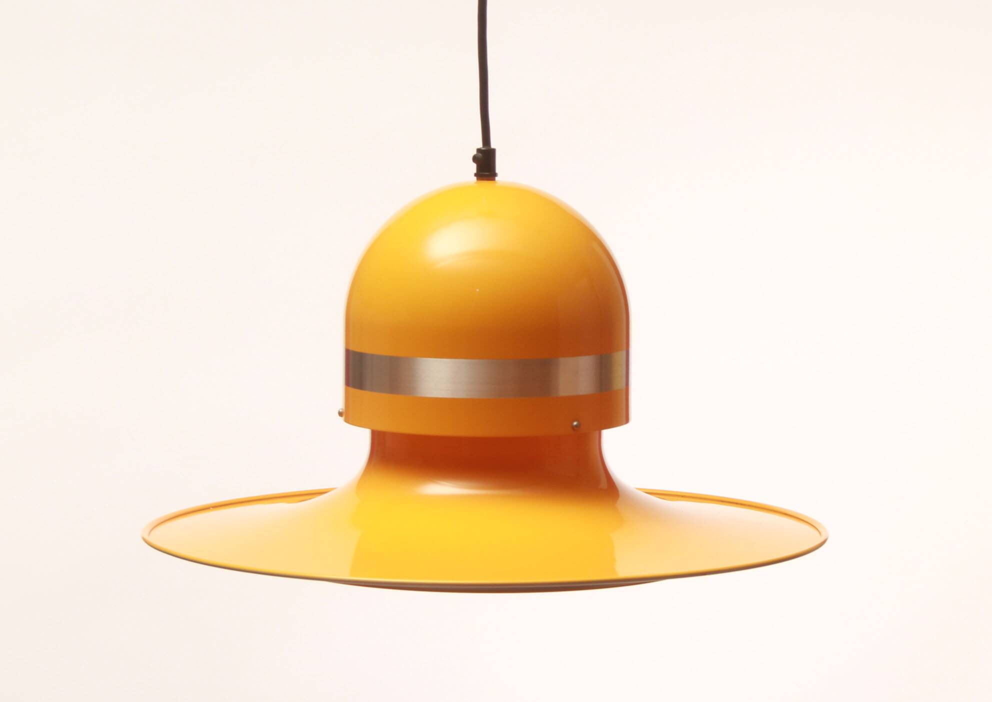 1970s ceiling lamp in yellow, Space Age
