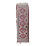 Tapis vintage ouzbek Bukhara fait main en laine et soie – 32 x 97 cm