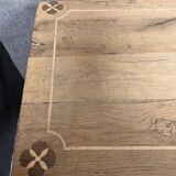 dining table in solid wood and marquetry from the late 19th century