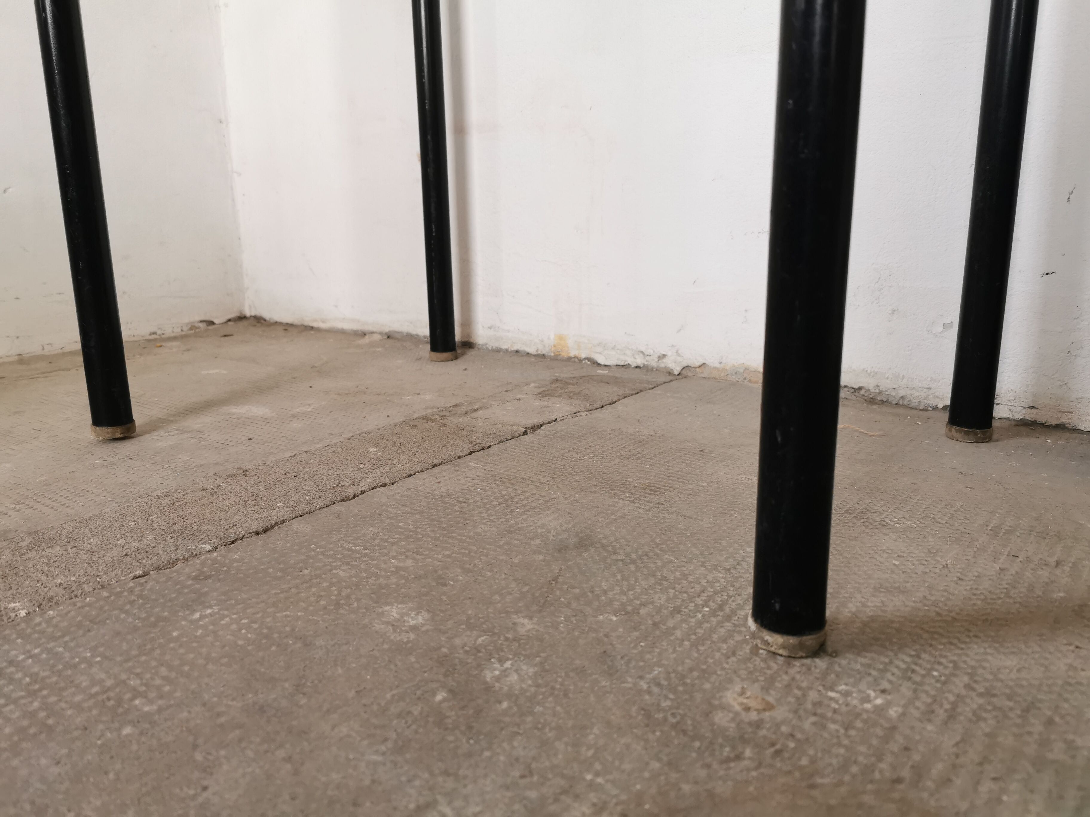 Side table 1950 metal and oak