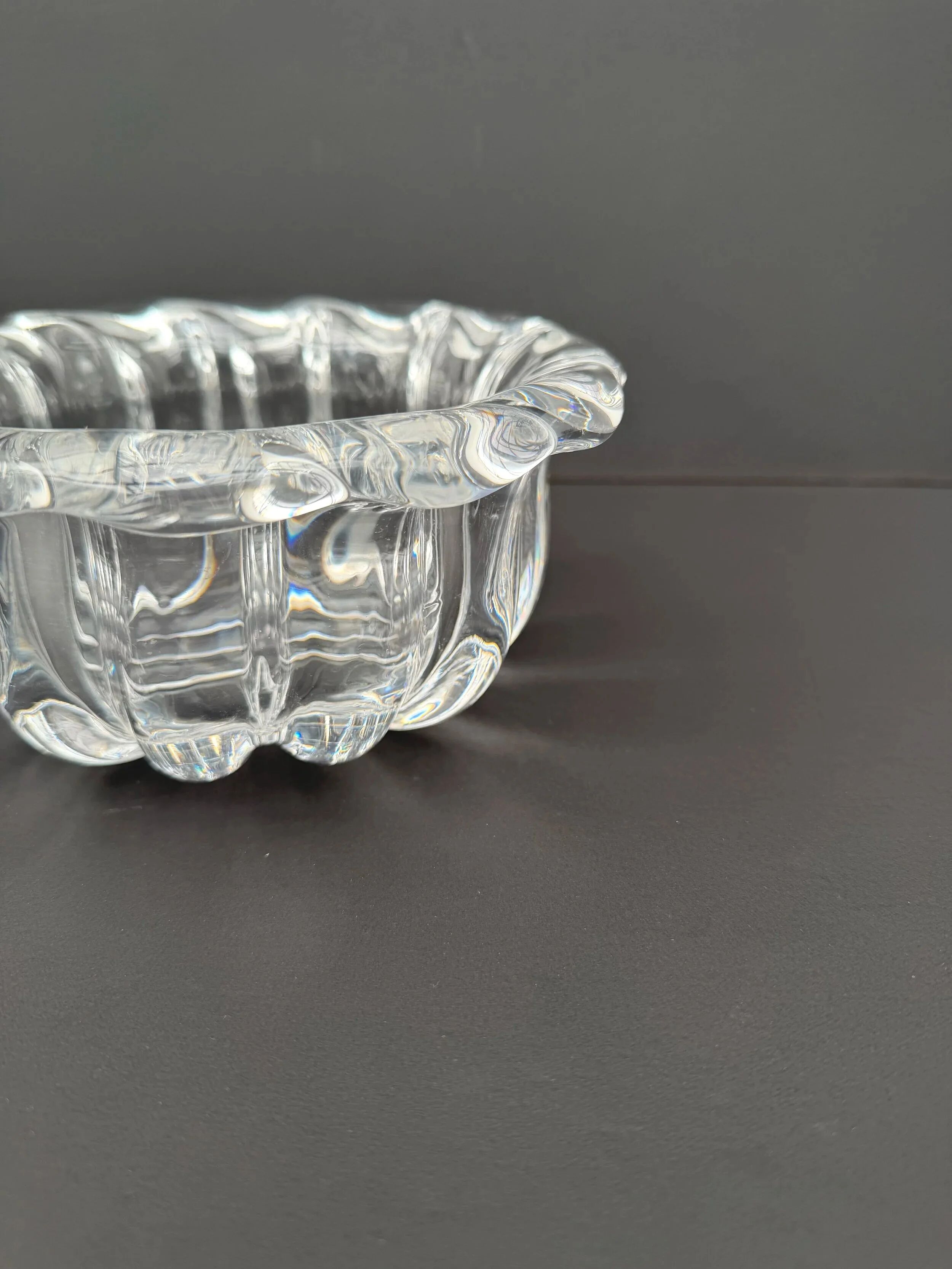 Orrefors crystal catchall, Sweden 1970