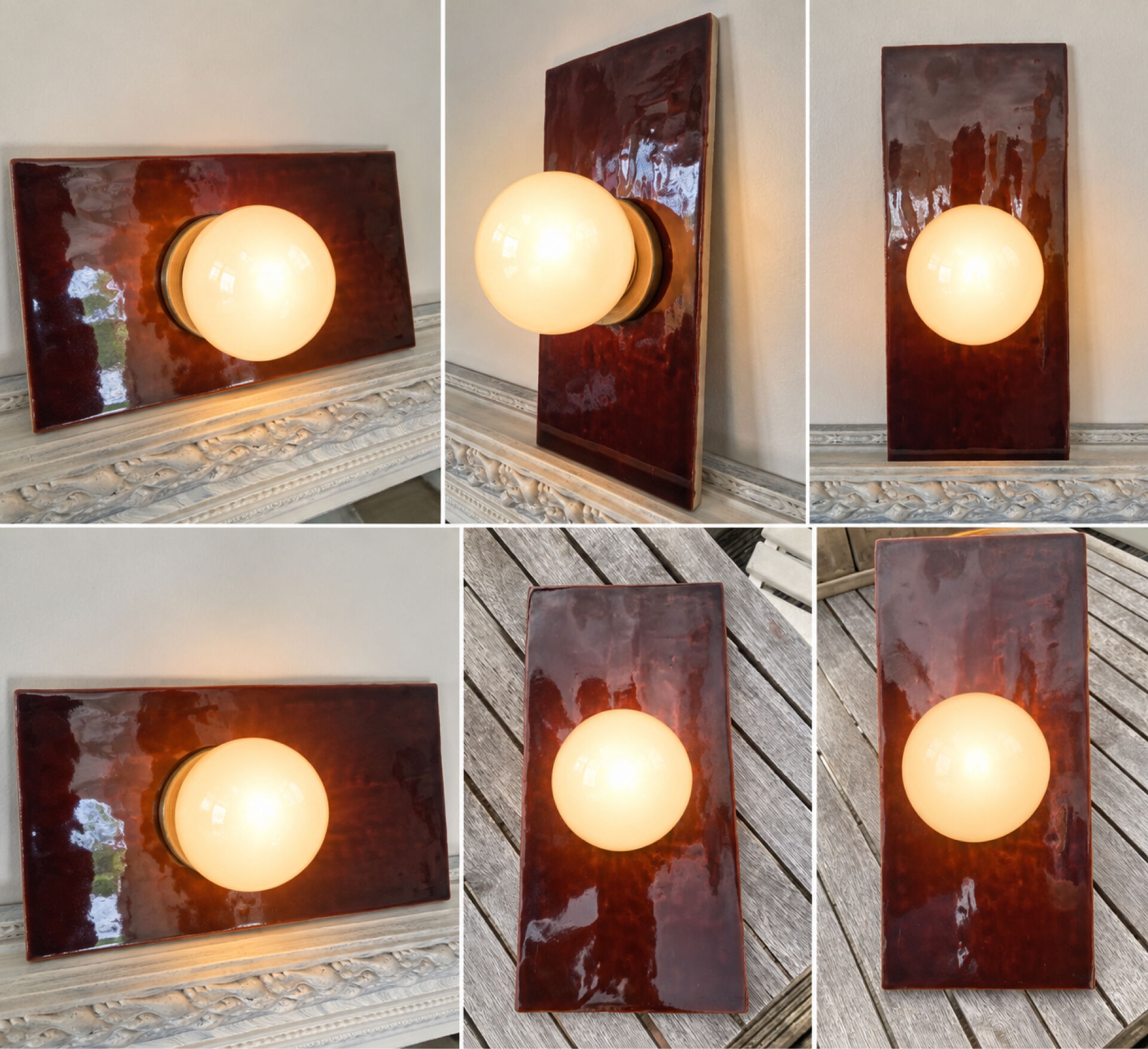 Ceramic zellige wall lamp