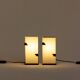 Pair of modernist metal wall lights with perspex diffuser, 1950s/1960s