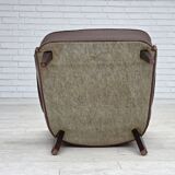 1960s, Danish armchair, furniture leather, ash wood legs.