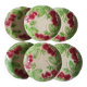 Six slip plates with strawberry decoration