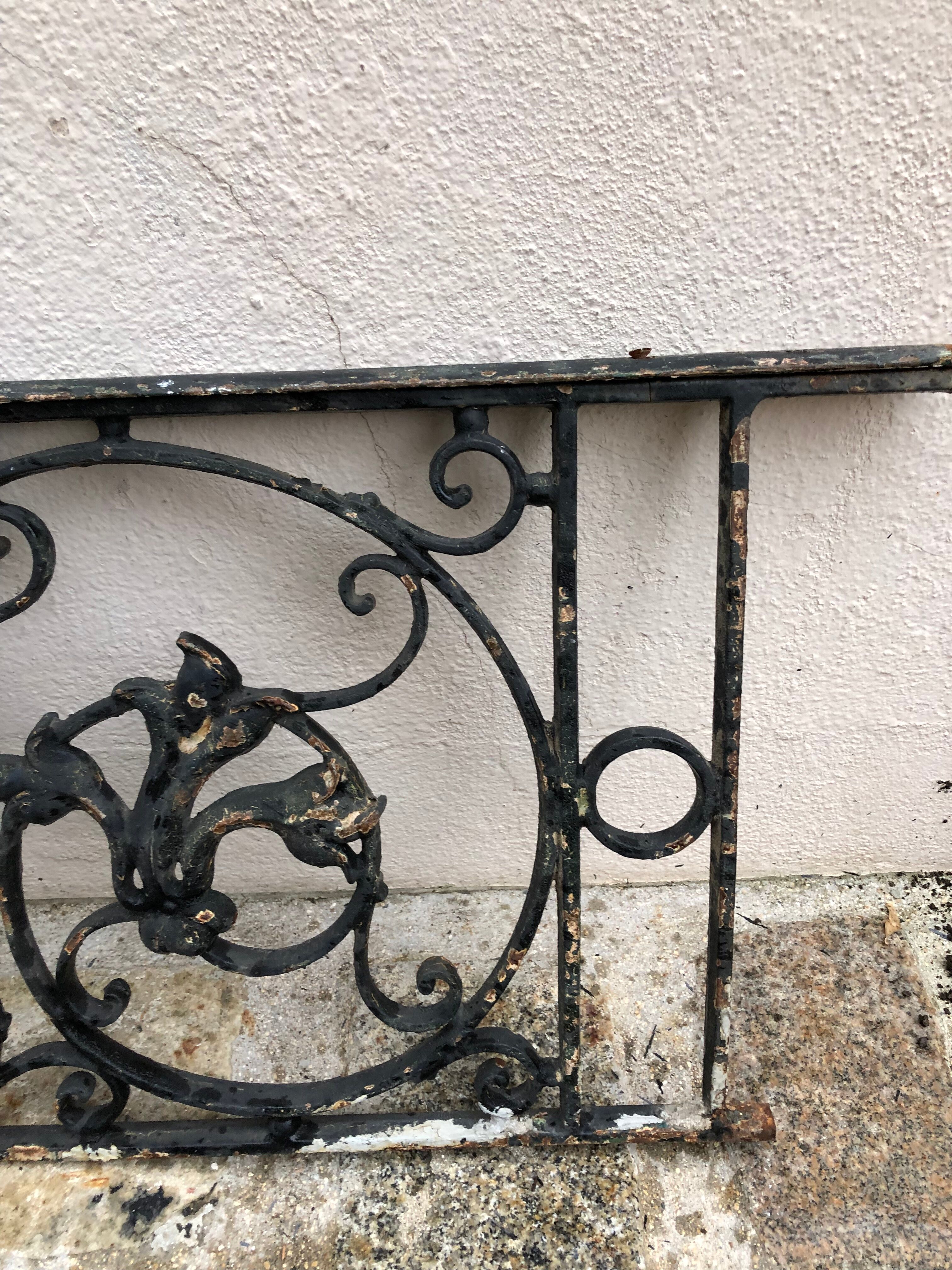 Antique cast iron balcony grill