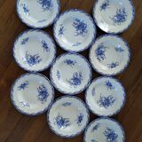 Plates old iron earth Sarreguemines Watteau