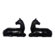 Black marble bookends with lying horses