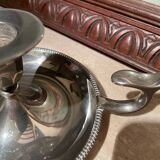 Silver metal thumb candle holder