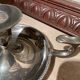 Silver metal thumb candle holder