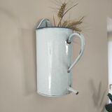 Old wall vase stamped aseptic enamelled sheet metal