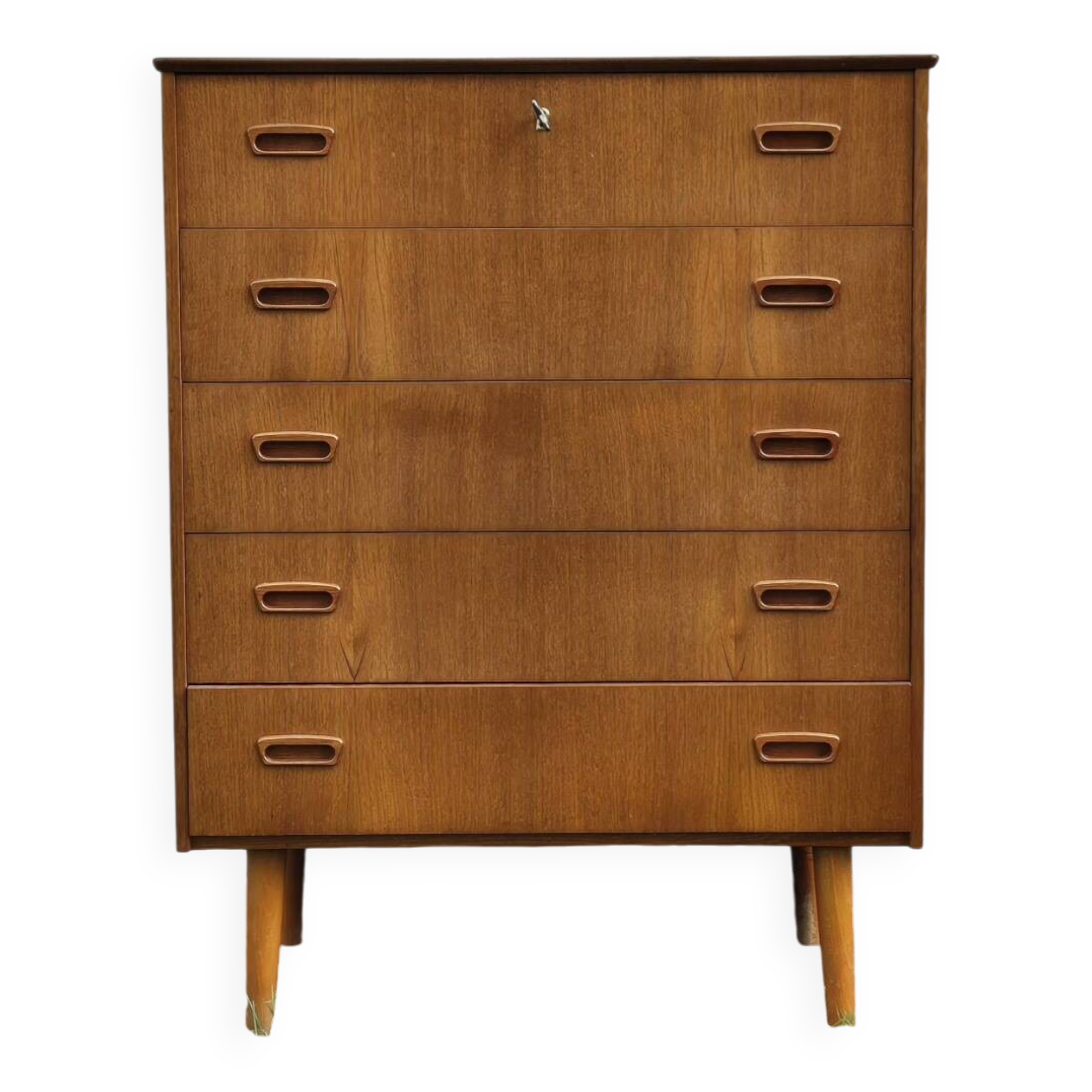 Scandinavian teak chest of drawers, 5 drawers, 1960s