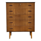 Scandinavian teak chest of drawers, 5 drawers, 1960s