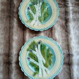 2 antique barbotine plates from Salins