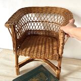 Fauteuil en  rotin pour enfant