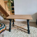 Vintage coffee table in raw oak and black