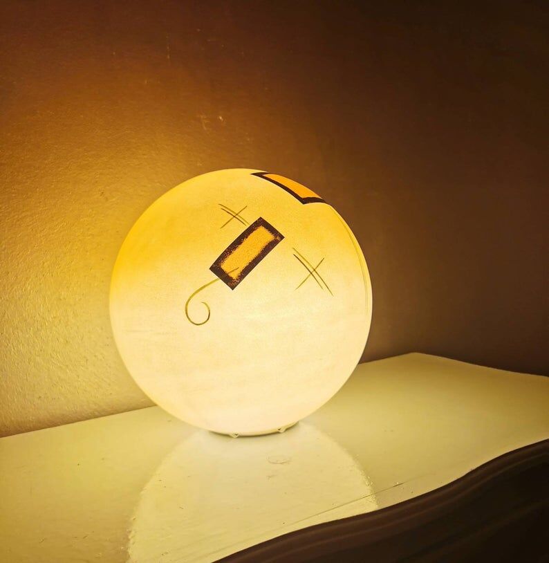 Glass globe lamp from the 1980s