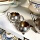 Selfish service in hammered silver-plated metal, 1930s - 3 pieces