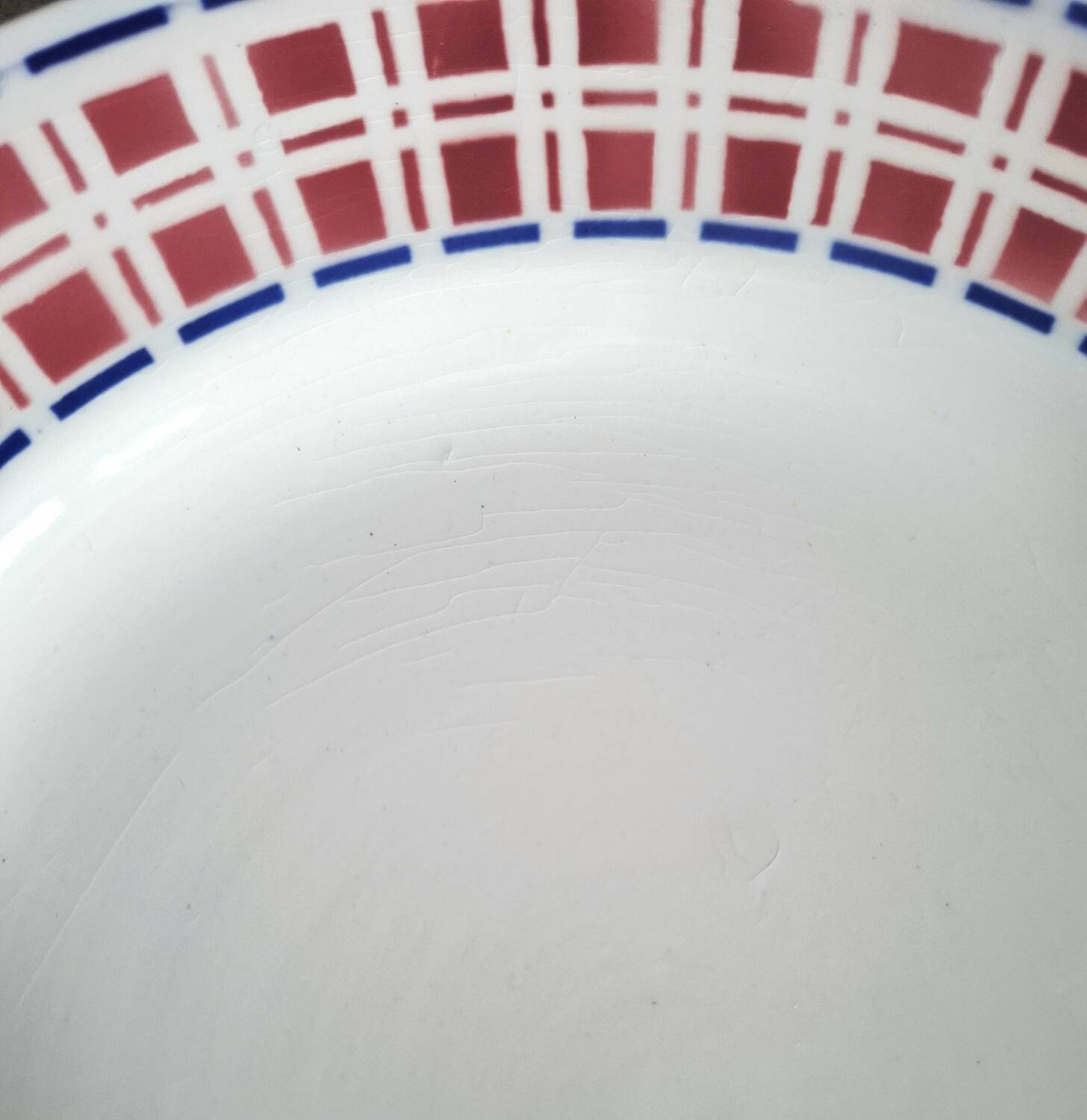 Mismatched antique earthenware dinner plates
