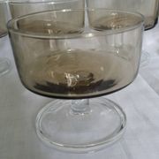 Ice cream coupe, stemmed glass, smoked glass verrines "space age"