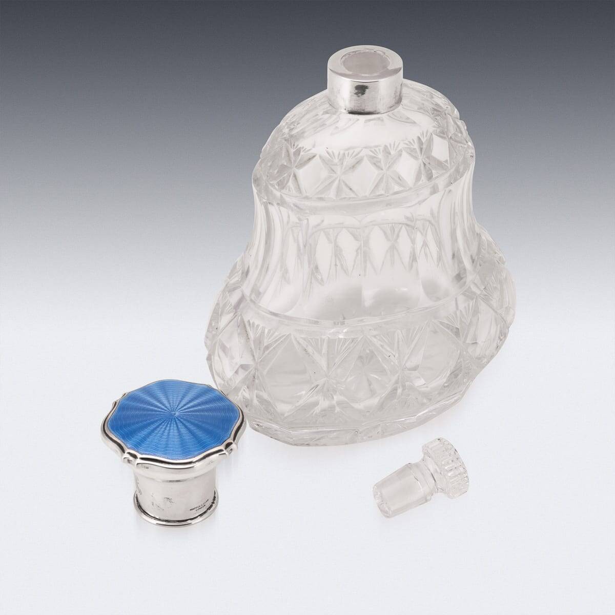 Antique 19thC Regency Solid Silver & Cut Glass Scent Bottle, London c.1812