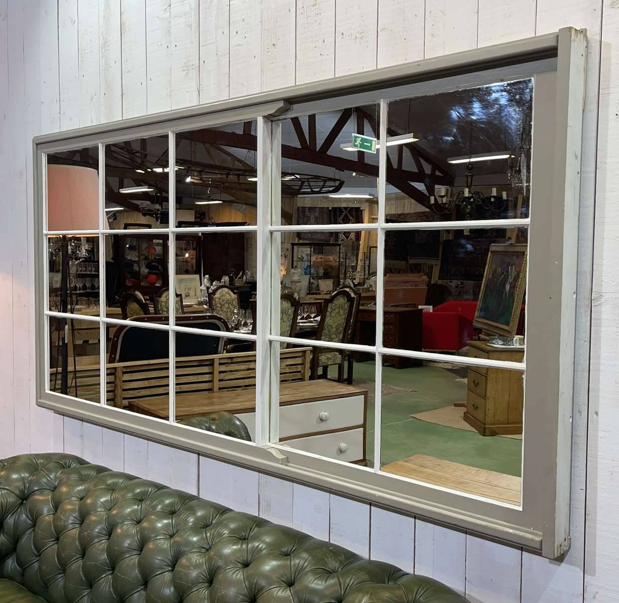 Large English industrial mirror, 1990s work, pub background