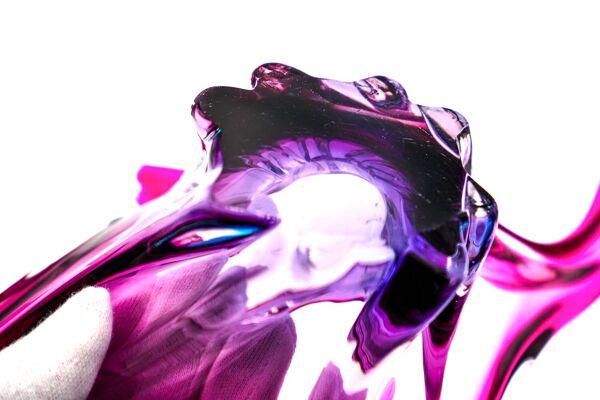 Coupe Murano XXL 50cm - Sommerso Améthyste & Turquoise - Design Vintag