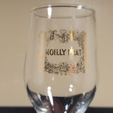Vintage 10 glasses aperitif Noilly Prat on foot with golden inscription
