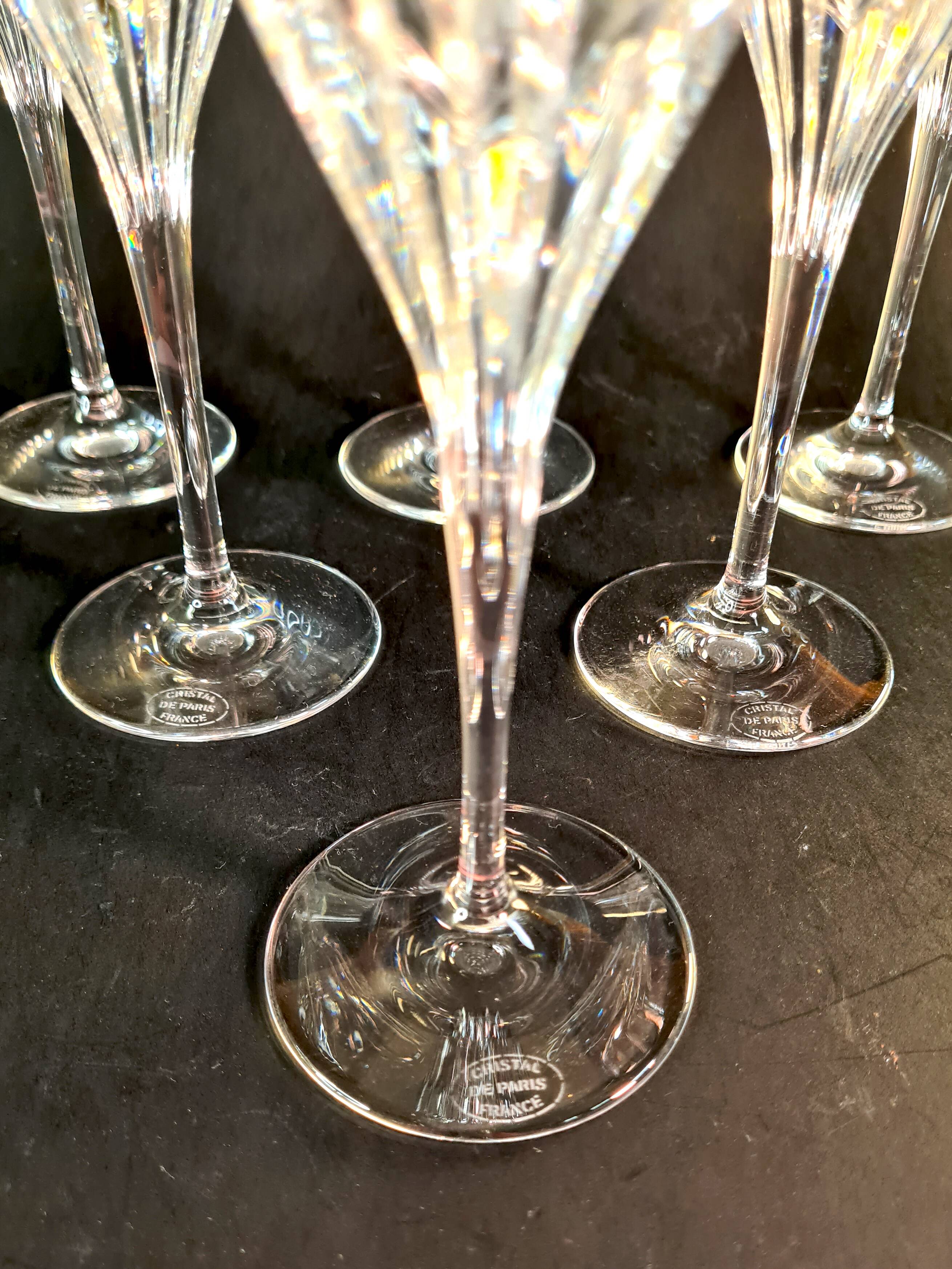 Set of 6 cut crystal glasses – Paris Crystal Works (model similar to Ir)