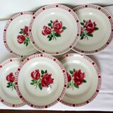 6 flat plates of Digoin Sarreguemines model Saverne