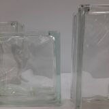 3 vintage glass brick vases
