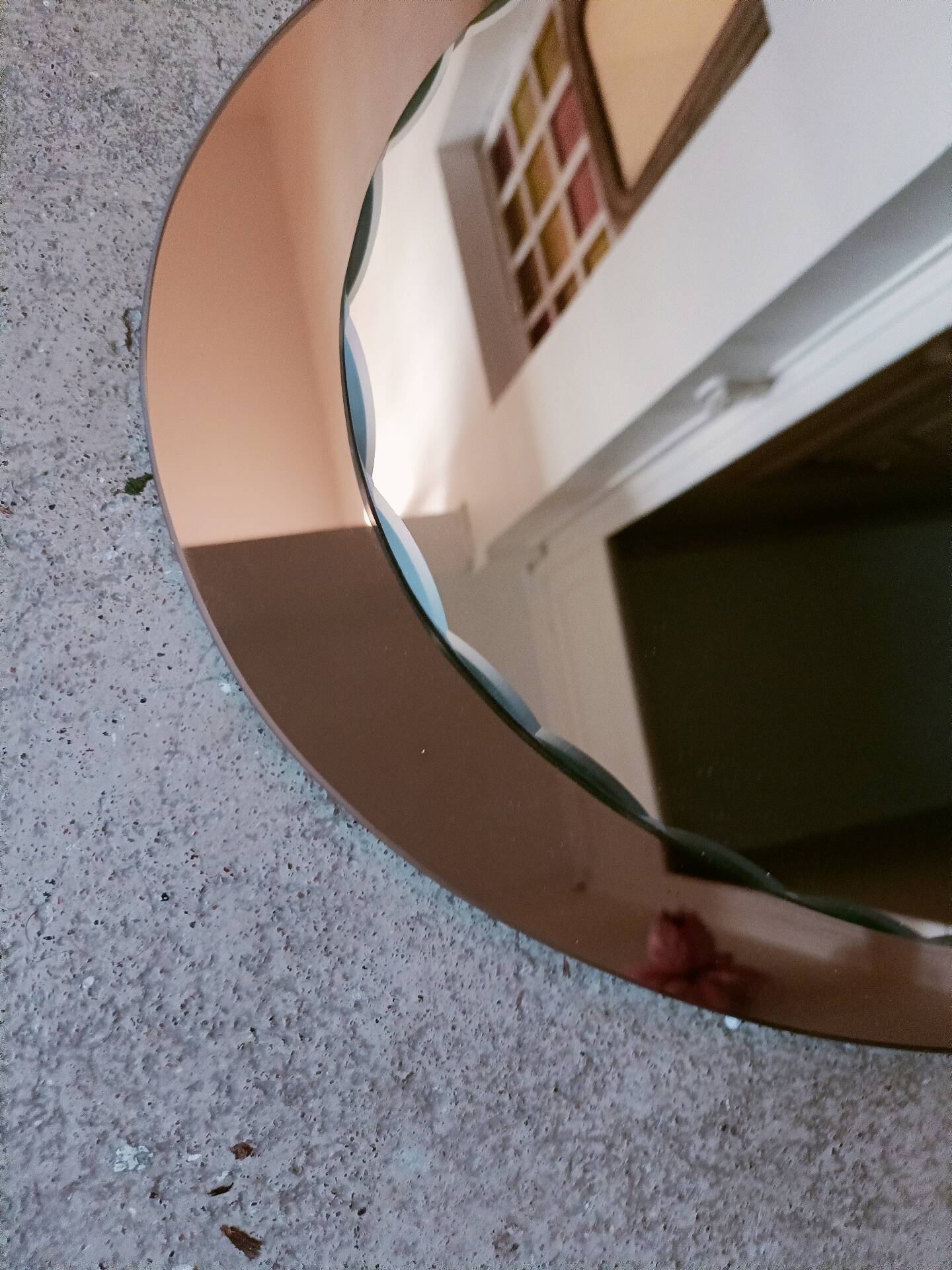 Bevelled oval mirror from the seventies