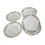 Set de  12 assiettes creuses en faïence de Longwy