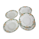 12 hollow plates made of Longwy earthenware