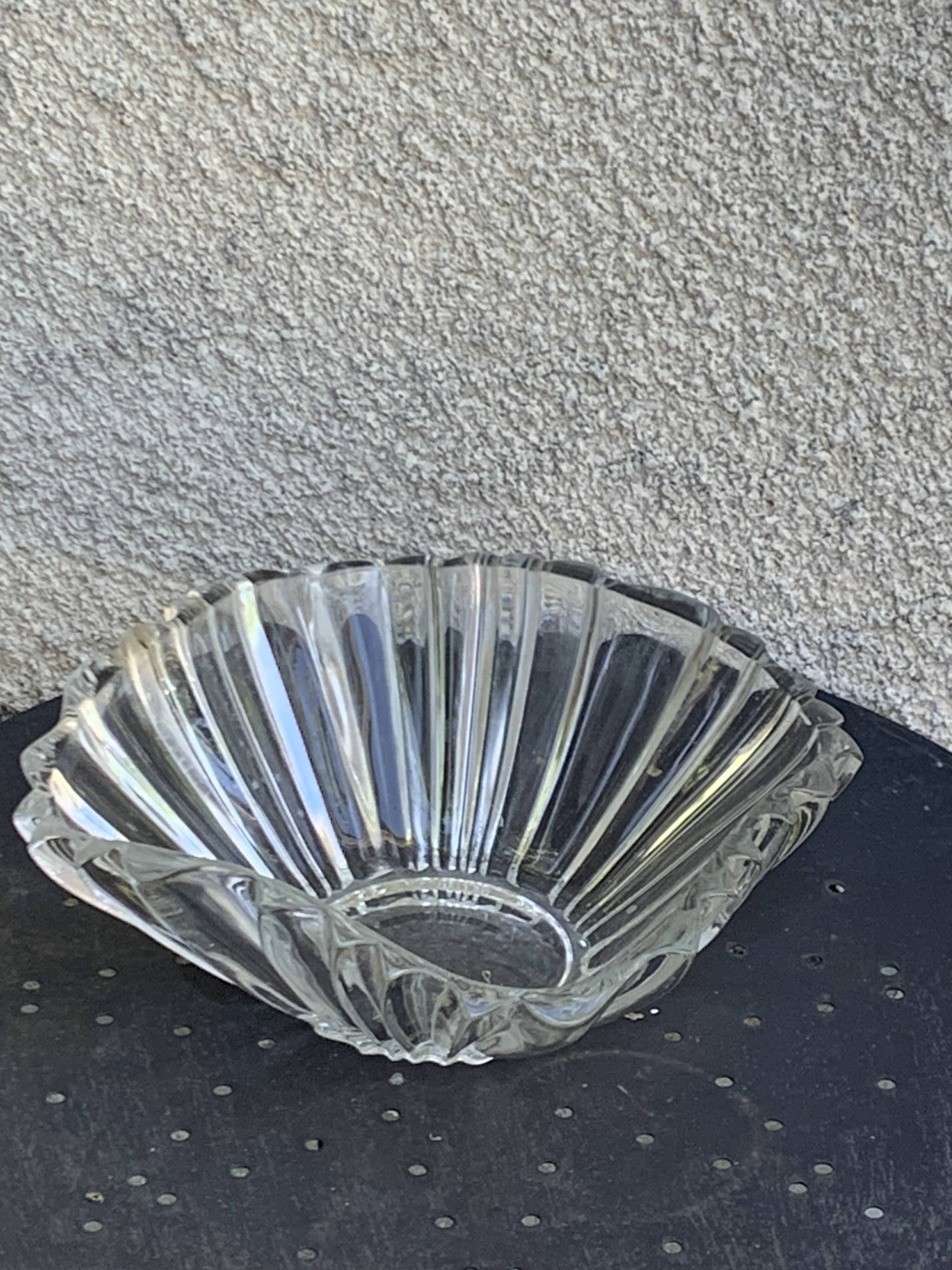 Large crystal bowl, vintage and collector's design salad bowl