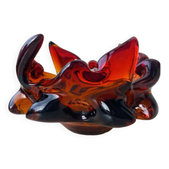 Fiery amber Murano centerpiece