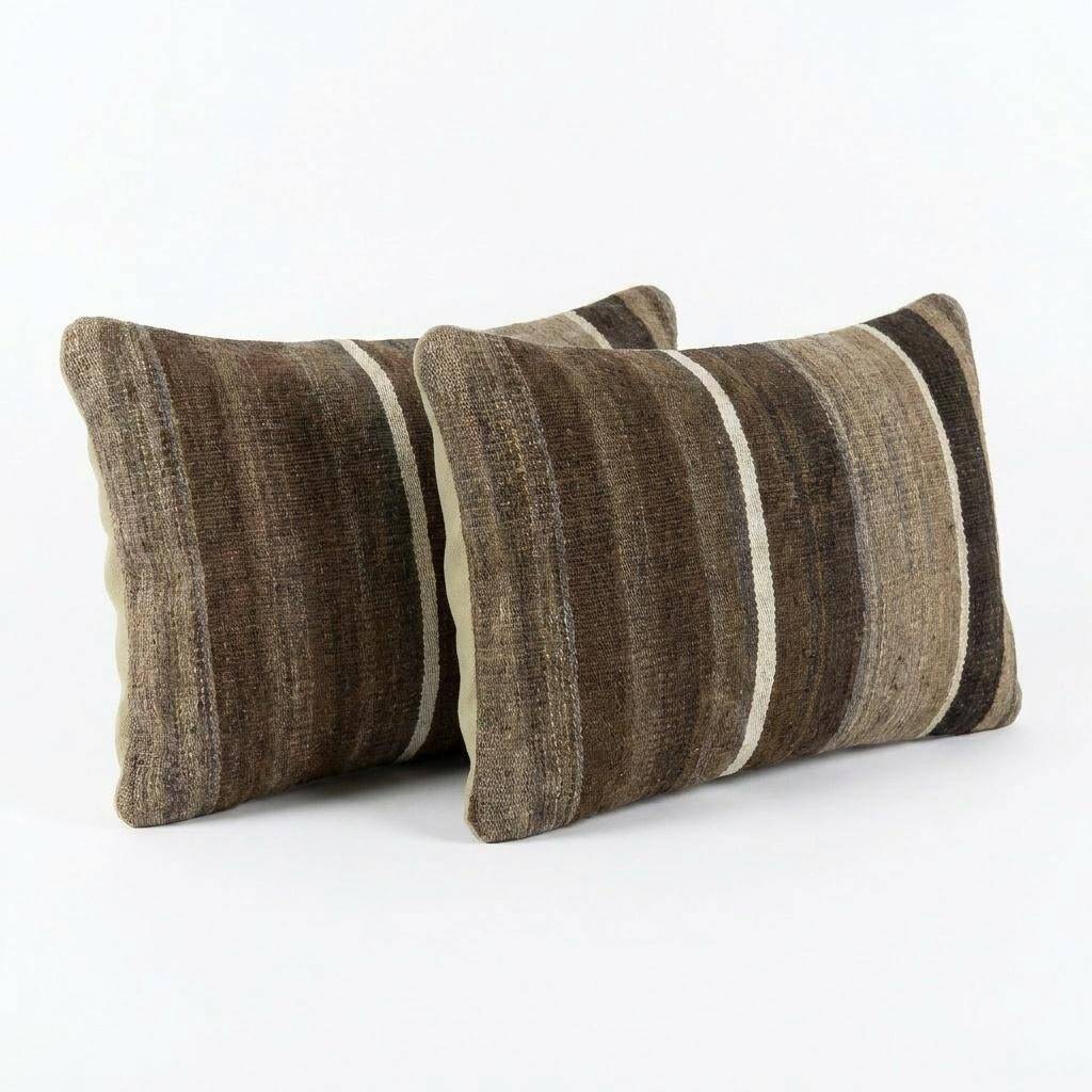 Set of 2 vintage kilim cushion covers 28x51 cm