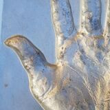 Trinket bowl hand print in 1970s aluminum