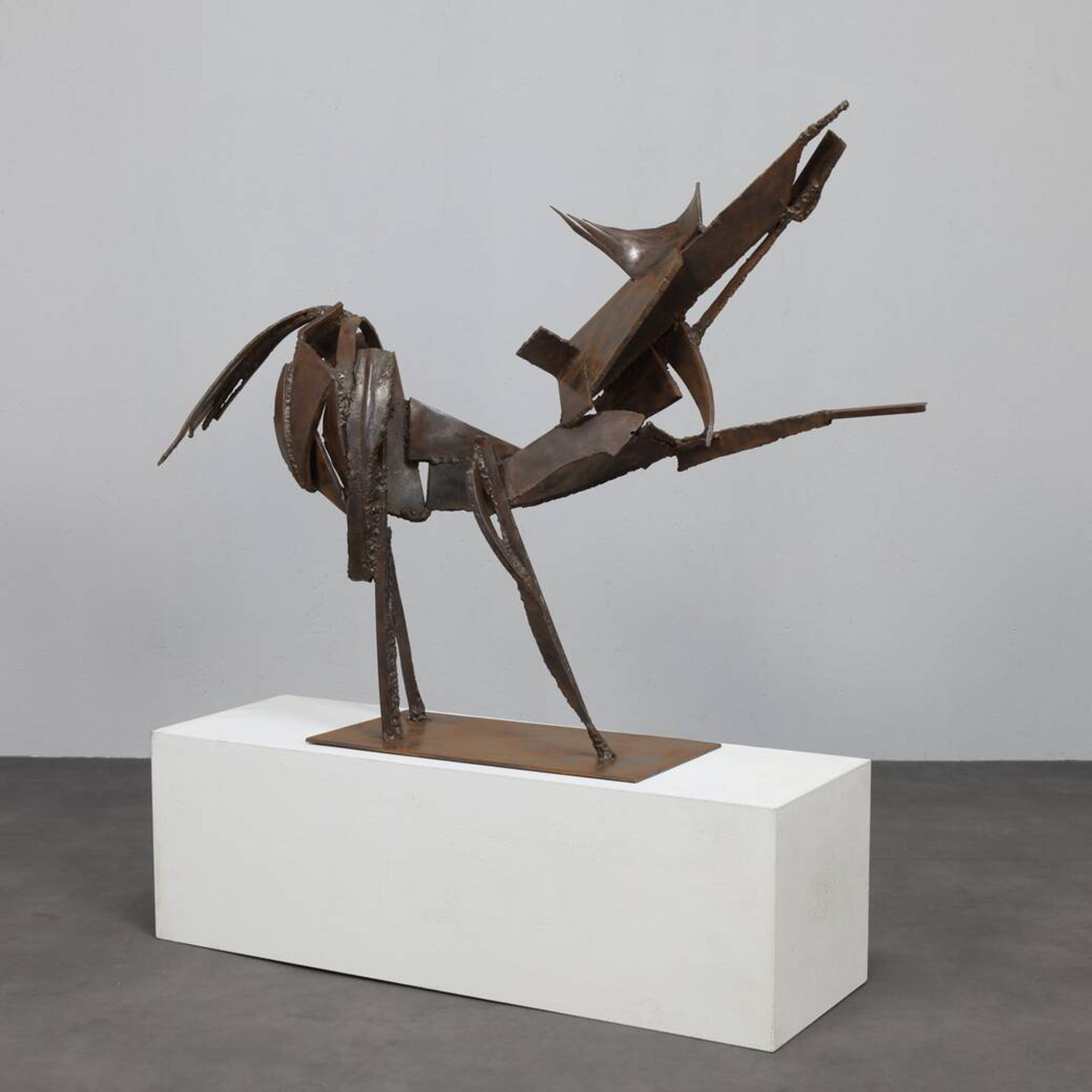 Iron horse sculpture by Raphael Saintenoy, Europe 1960s