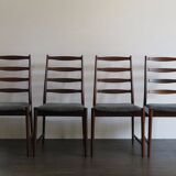 Set of Danish Dark Wood Dining Chairs by Arne Vodder, 1960s