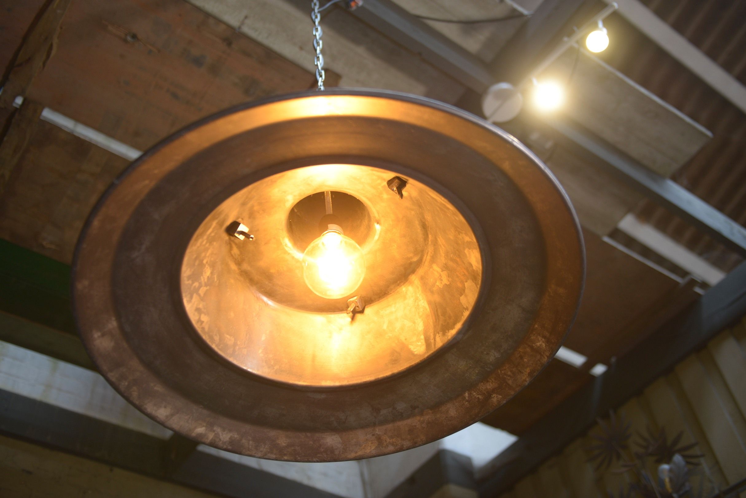 Pendant lamps in galvanized metal 1960